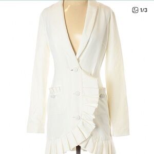 Lovers + Friends Cream Ruffle Blazer